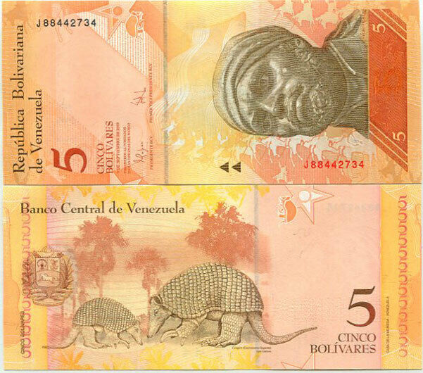 Venezuela 5 Bolivares 2009 P 89 UNC