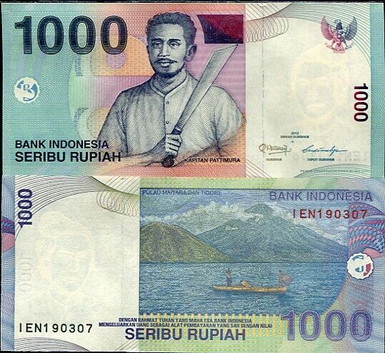 INDONESIA 1000 RUPIAH 2012 P 141 UNC
