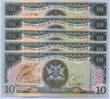 Trinidad & Tobago 10 Dollars 2006/2006 P 47 a Sign William UNC LOT 5 PCS
