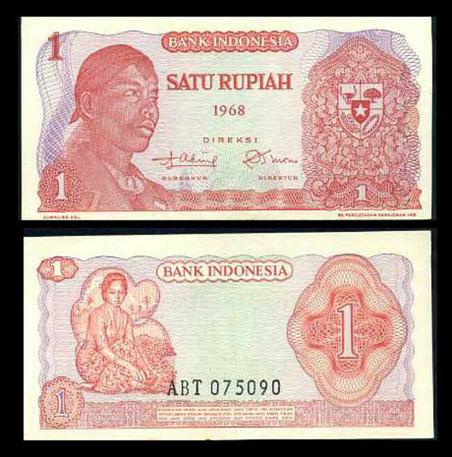 Indonesia 1 Rupiah 1968 P 102 UNC
