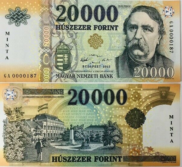 Hungary 20000 Forint 2015 P 207 a Specimen UNC