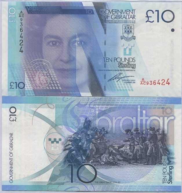 Gibraltar 10 Pounds 2010 P 36 UNC