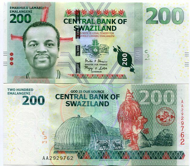 SWAZILAND 200 EMELANGENI 2014 P 40 b NEW DATE SIGN UNC