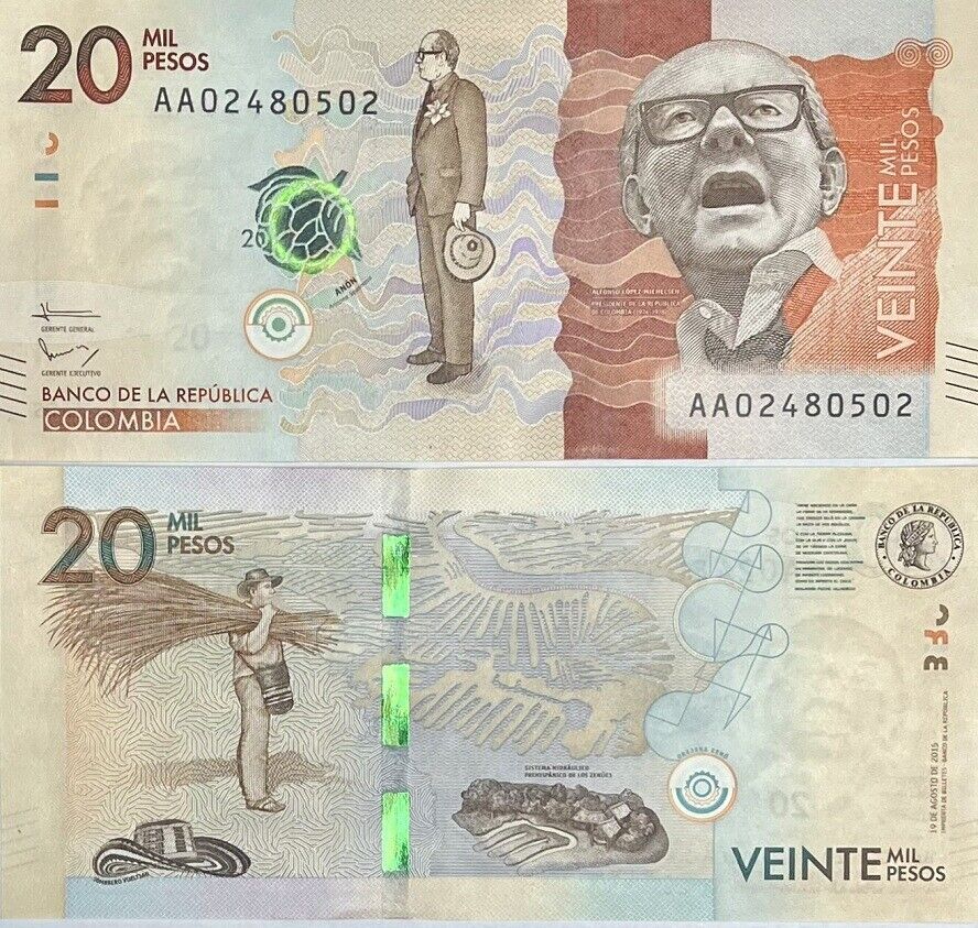 Colombia 20000 Pesos 2015 P 461 a UNC