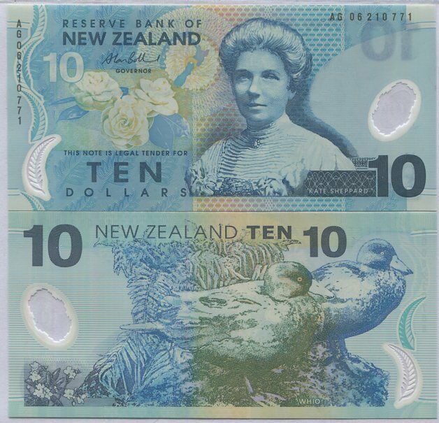NEW ZEALAND 10 DOLLARS 2006 POLYMER P 186 UNC