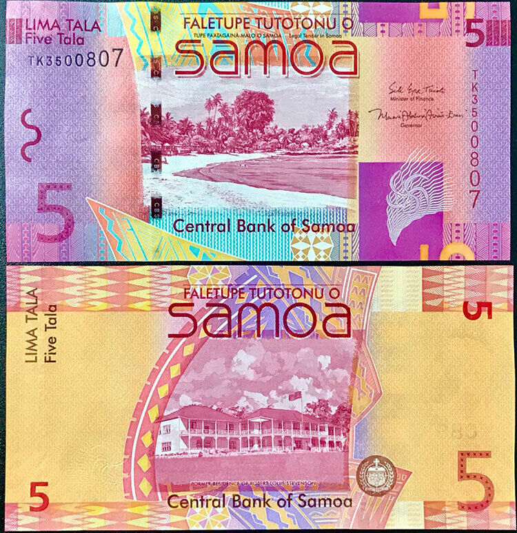 Western Samoa 5 Tala ND 2008/2017 P 38 UNC