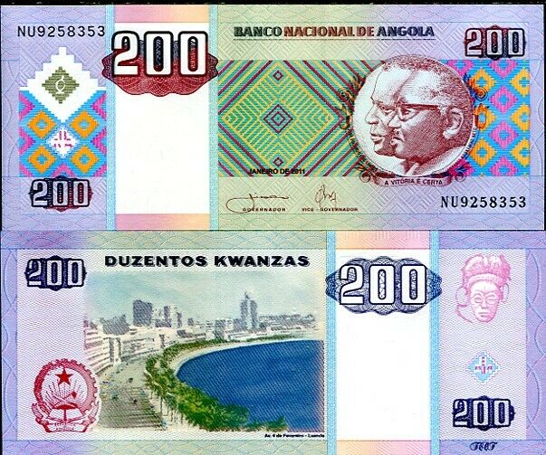 Angola 200 Kwanzas  2011 P 148 UNC