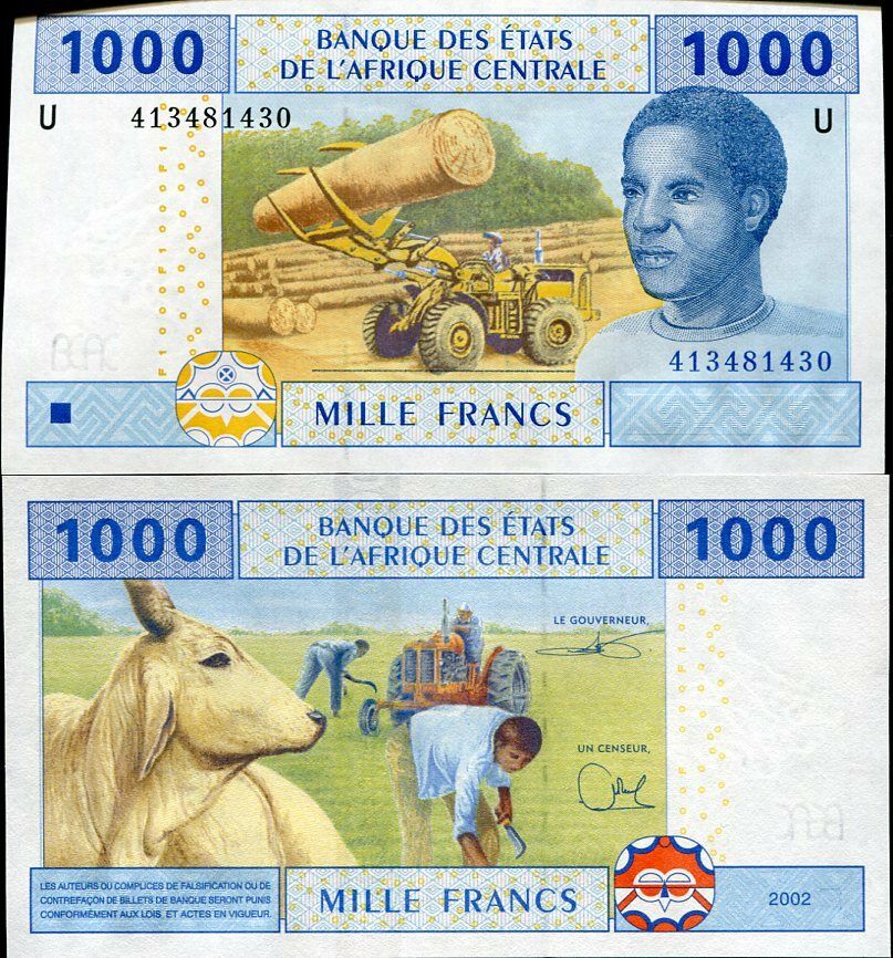 Central African States 1000 Francs Cameroun 1000 Francs 2002 P 207 Ud UNC