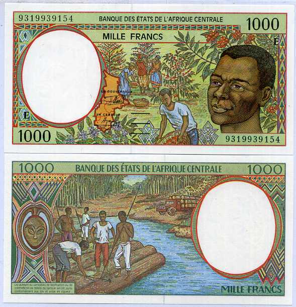 CENTRAL AFRICAN STATES CAMEROUN 1000 FRANCS 1993 P 202 E UNC