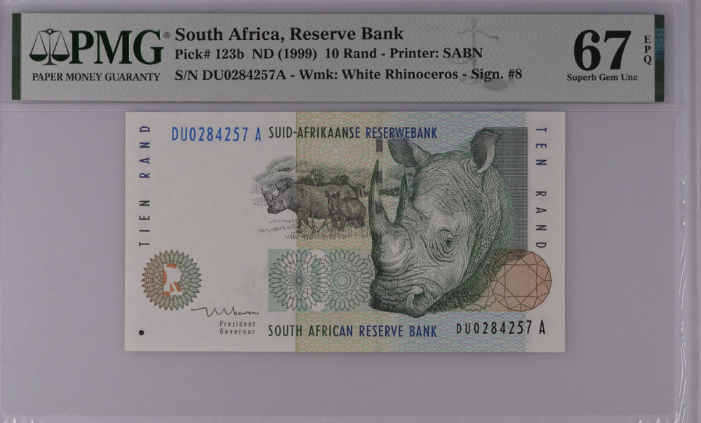 South Africa 10 Rand ND 1999 P 123 b Superb Gem UNC PMG 67 EPQ