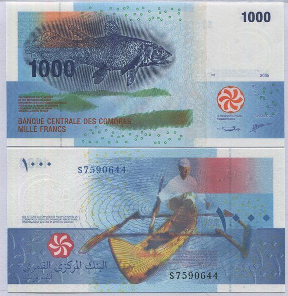 Comoros 1000 Francs ND 2005 /2020 P 16 UNC Lot 3 Pcs