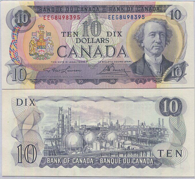 Canada 10 Dollars 1971 P 88 c UNC