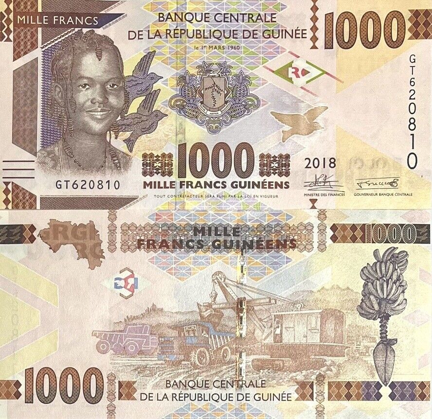 Guinea 1000 Francs 2018 P 48 c UNC