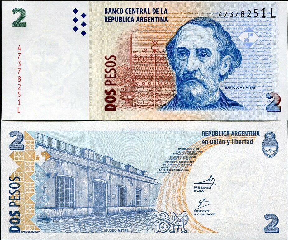 ARGENTINA 2 PESOS ND 2012 P 352 SERIES L UNC