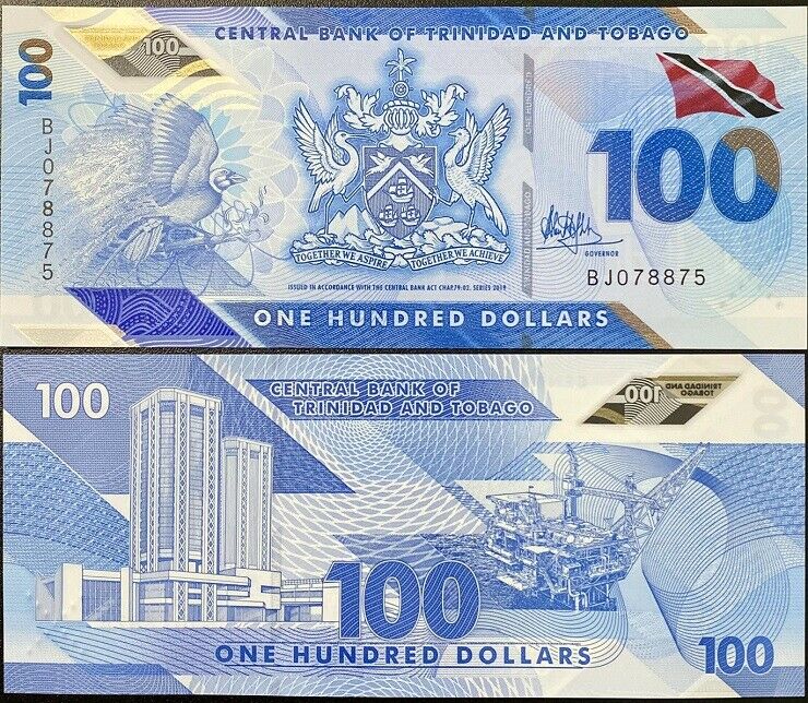 Trinidad & Tobago 100 Dollars 2019 Polymer P 65 a UNC