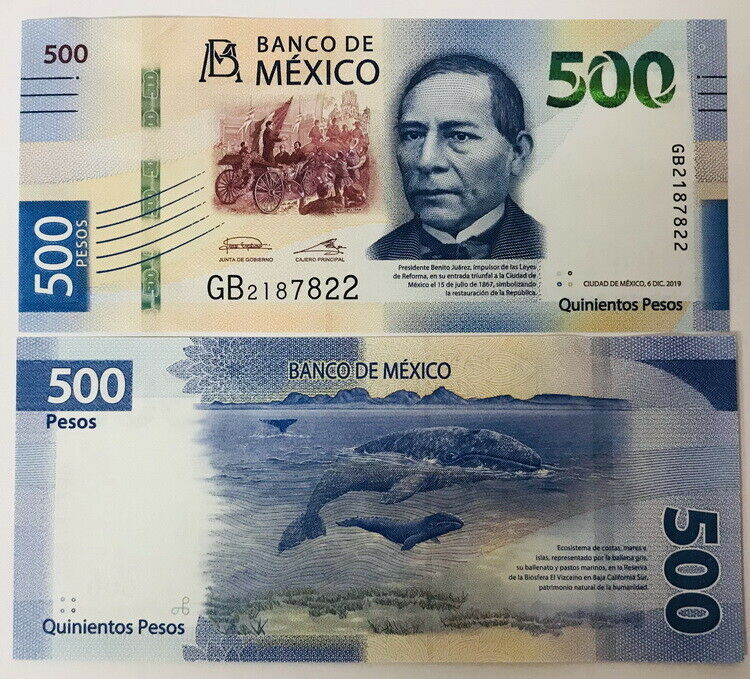 Mexico 500 Pesos 2019/2020 P NEW UNC