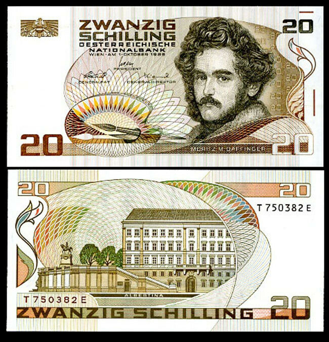Austria 20 Shillings 1986 / 1988 P 148 UNC