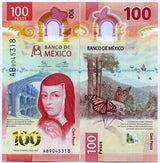 Mexico 100 Pesos 2020 P 131 a Polymer UNC Lot 3 Pcs