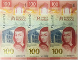 Mexico 100 Pesos 2021 / 2021 P 131 New Date Polymer UNC Lot 3 PCS