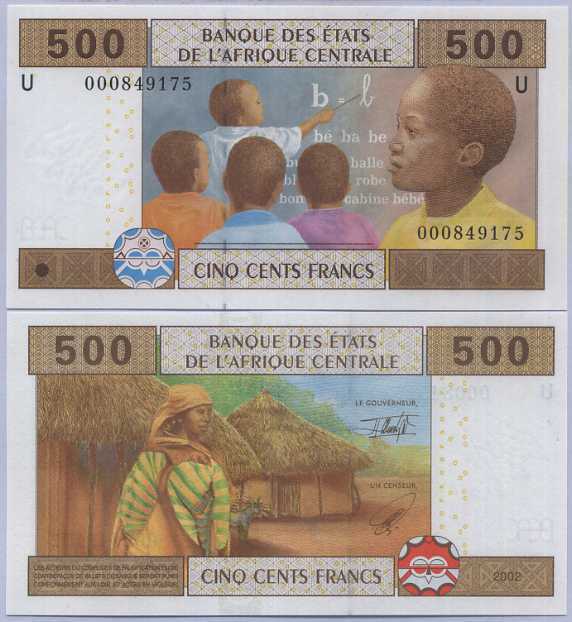 Central African States 500 Francs Cameroun 2002 P 206 Ua UNC