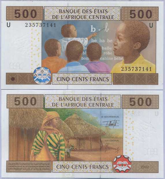 Central African States 500 Francs Cameroun 2002 P 206 Ub UNC