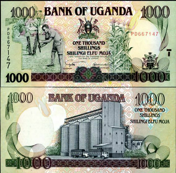 UGANDA 1000 1,000 SHILLINGS 2003 P 39 UNC
