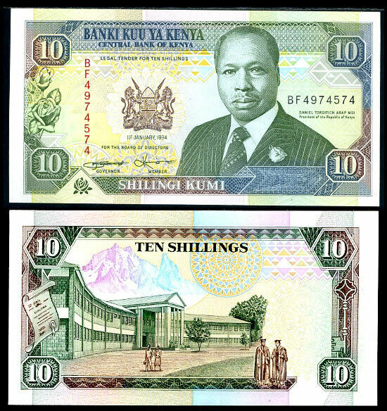 Kenya 10 Shillings 1994 P 24 UNC