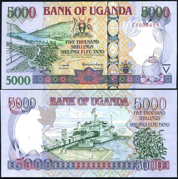 UGANDA 5000 SHILLINGS 2005 P 44 UNC