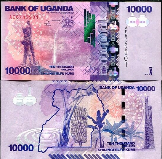 UGANDA 10,000 10000 SHILLINGS 2010 P 52 UNC