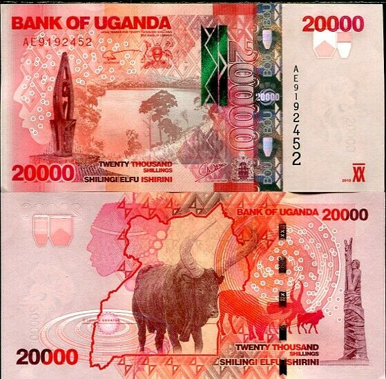 UGANDA 20000 SHILLINGS 2010 P 53 UNC