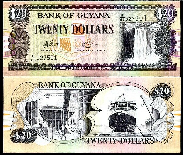 GUYANA 20 DOLLARS ND 2009 P 30 UNC