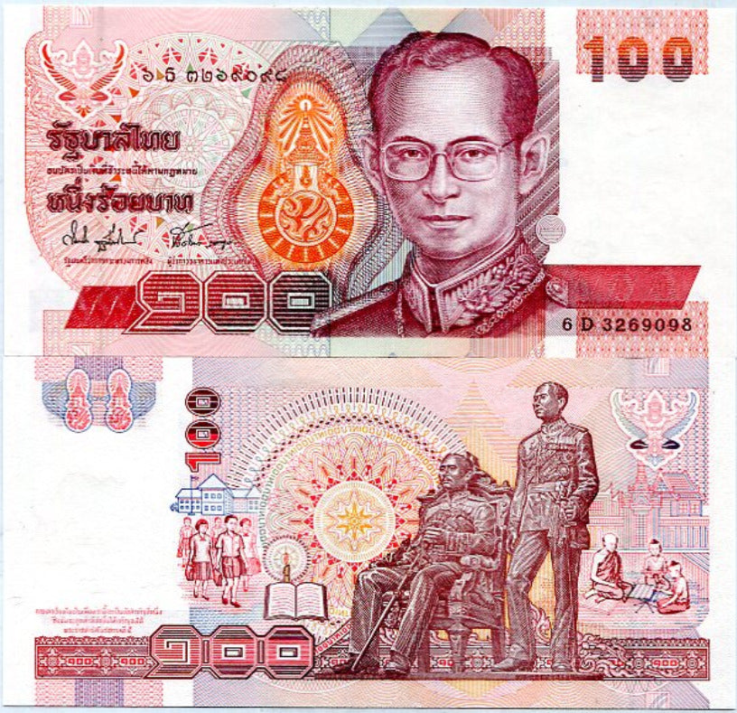 THAILAND 100 BAHT 1994 P 97 SIGN 74 LOT 5 PCS UNC