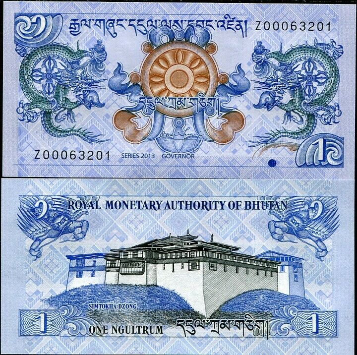 BHUTAN 1 NGULTRUM 2013 Z REPLACEMENT P 27 UNC