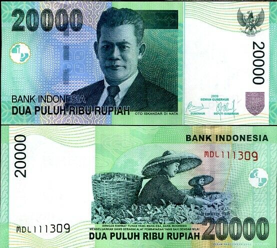 INDONESIA 20,000 20000 RUPIAH 2009/2004 P 144 UNC