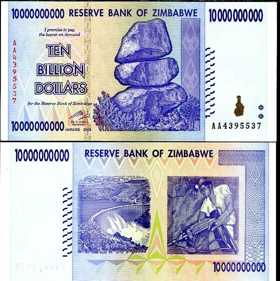 Zimbabwe 10 Billion Dollars 2008 P 85 UNC
