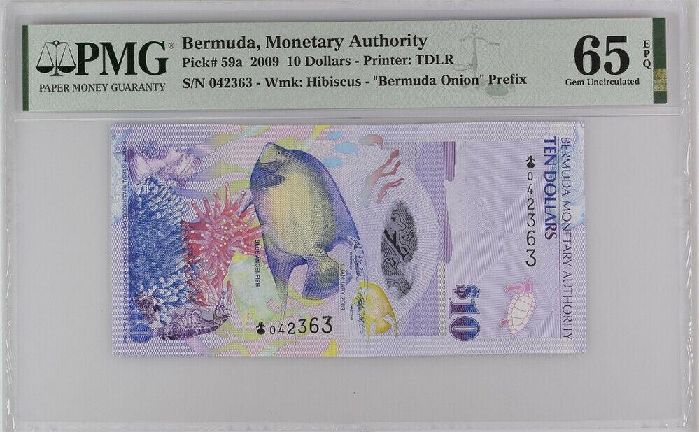 Bermuda 10 Dollars 2009 P 59 a Gem UNC PMG 65 EPQ