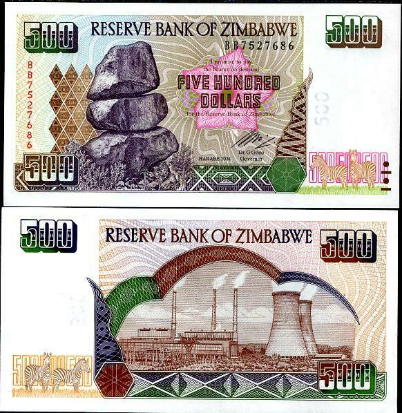 Zimbabwe 500 Dollars 2004 P 11 UNC