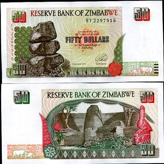 Zimbabwe 50 Dollars 1994 P 8 UNC