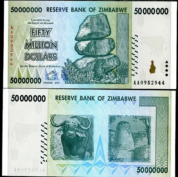 Zimbabwe 50 Million Dollar 2008 P 79 UNC