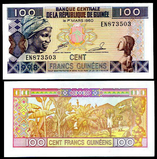 Guinea 100 Francs 1998 P 35 UNC