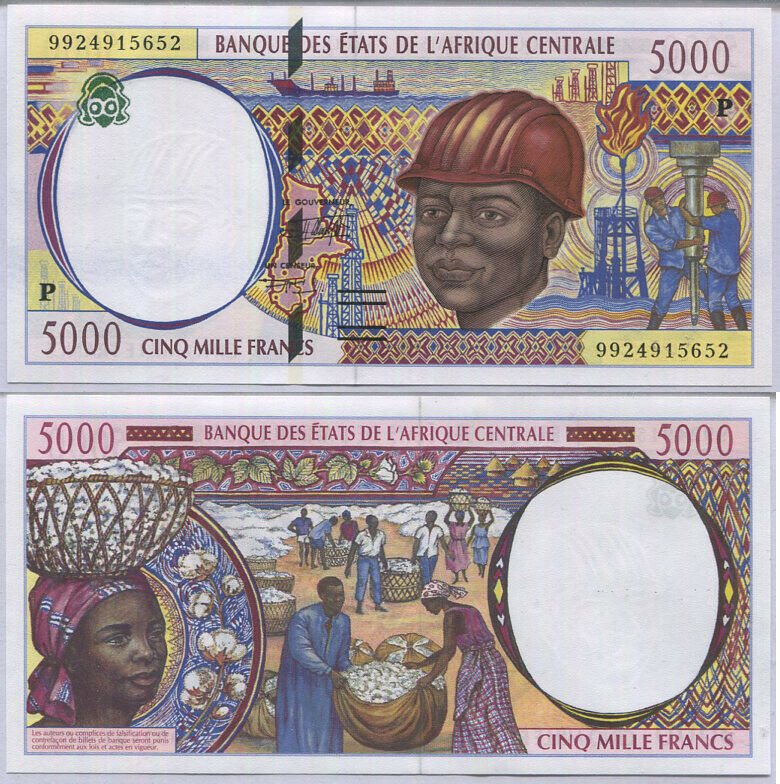 Central African States Congo 5000 Francs 1999 P 104 UNC