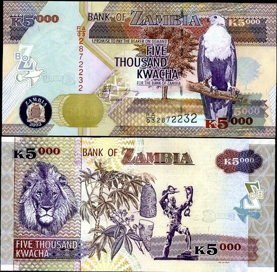 Zambia 5000 Kwacha 2003 P 45 UNC