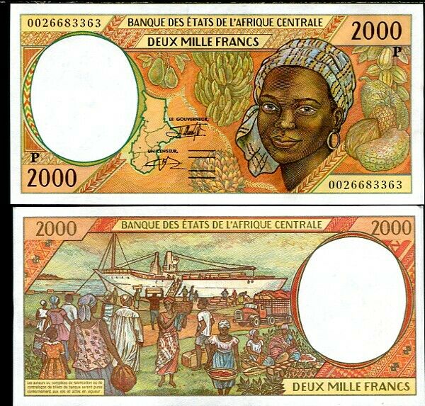 Central African States Chad 2000 Francs 2000 P 603 Pg UNC