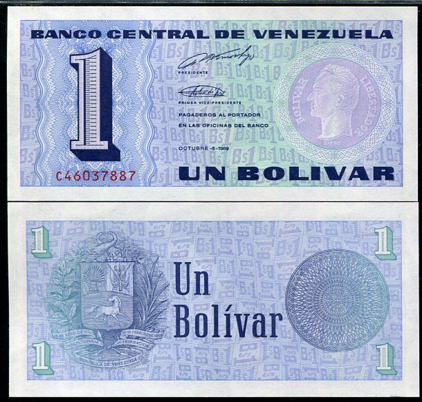 Venezuela 1 Bolivar 1989 P 68 UNC