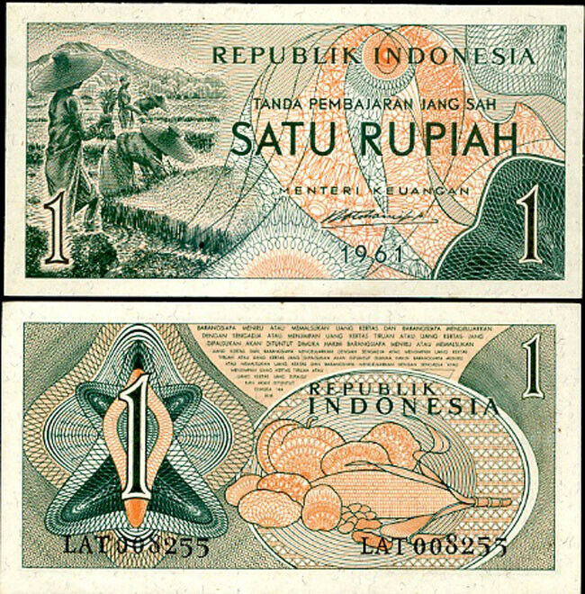 Indonesia 1 Rupiah 1961 P 78 UNC