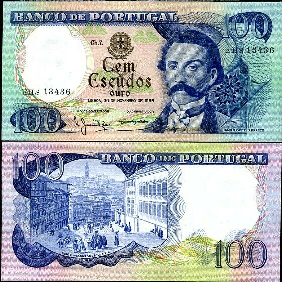 PORTUGAL 100 ESCUDOS 1965 P 169 UNC