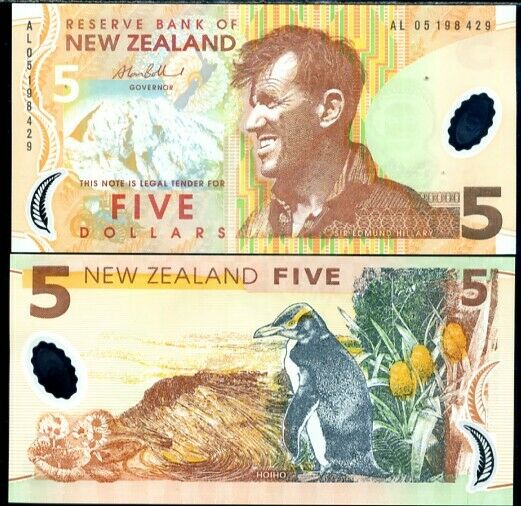 New Zealand 5 Dollars 2005 P 185 Polymer UNC