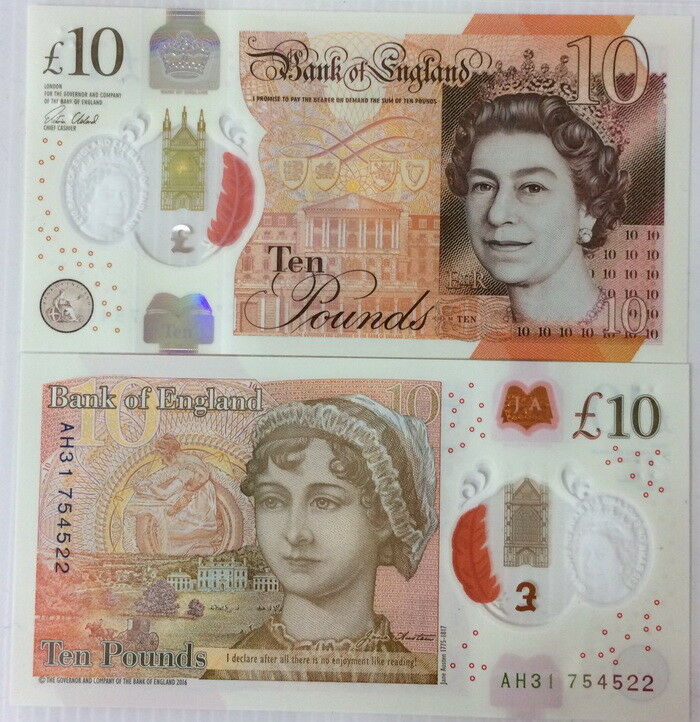 Great Britain 10 Pounds 2016 Polymer Sign. Victoria P 395 UNC