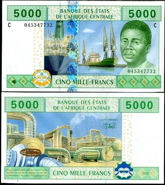 Central African States 5000 Francs Chad 2002 P 609 C UNC