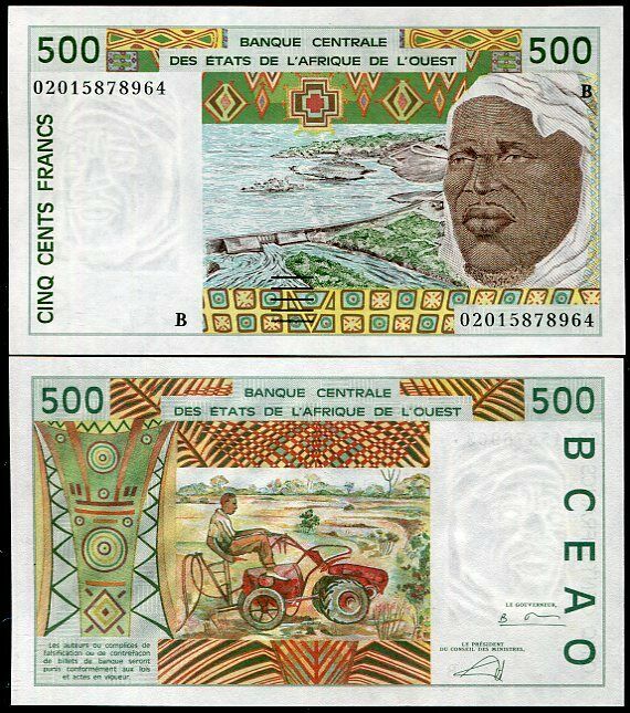 BENIN WEST AFRICAN STATE 500 FRANC 2002 P 210 b UNC